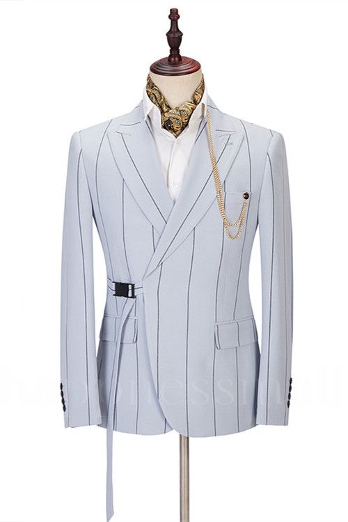 New Arrival Handsome Striped Peaked Lapel Men Suits