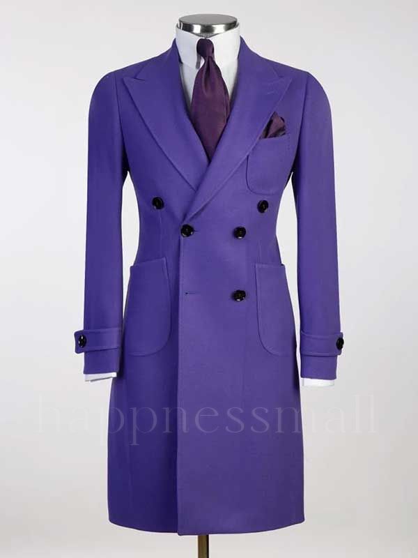 Purple Double Breasted Men’s Coat