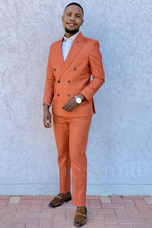 New Arrival Double Breasted Close Fitting Solid Color Prom Men Suits | Happnessmall