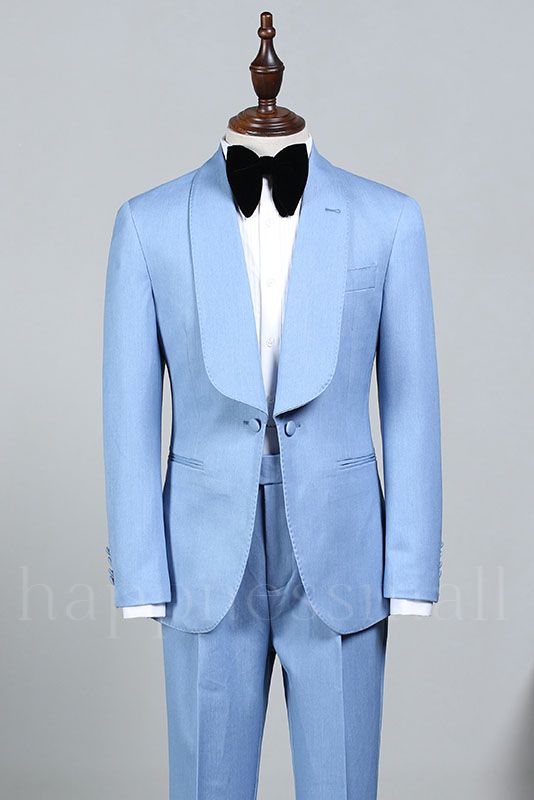 Daniel New Fashion Sky Blue One Button Wedding Suit For Grooms