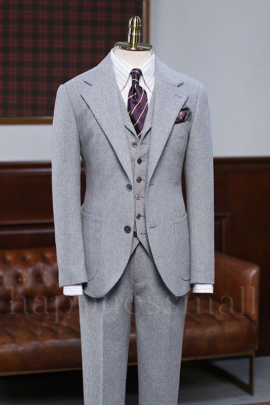 Julienne New Arrival Formal 3 Pieces Notched Lapel Slim Fit Bespoke Business Suit