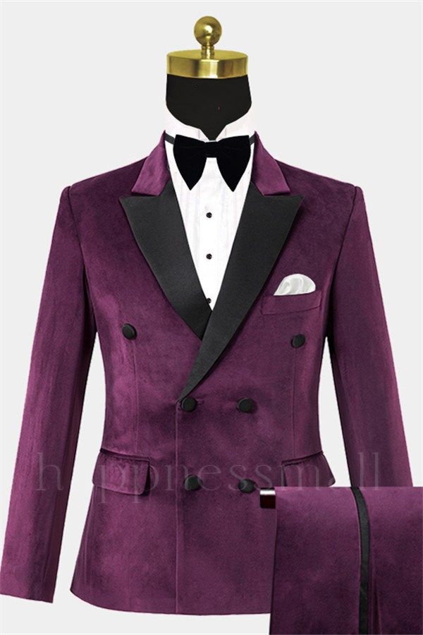 Blaze Stylish Jerry 2 Pieces Velvet Tuxedo | Double Breaste Prom Suits Online
