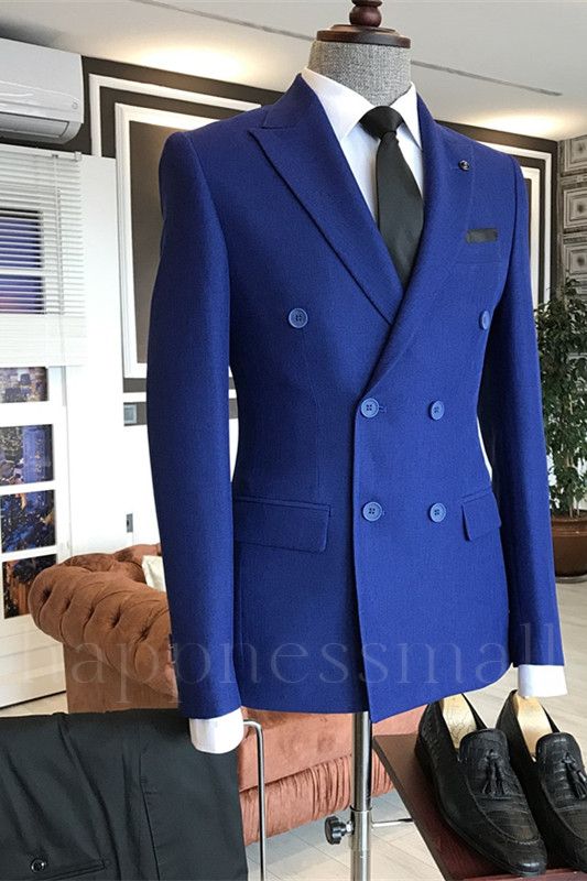 Noah Royal Blue Popular Double Breasted Business Men Suits