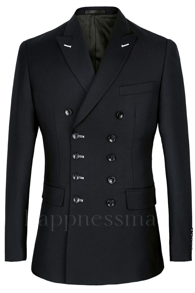 Paxton Special Design Black Slim Fit Double Breasted Business Men Suits