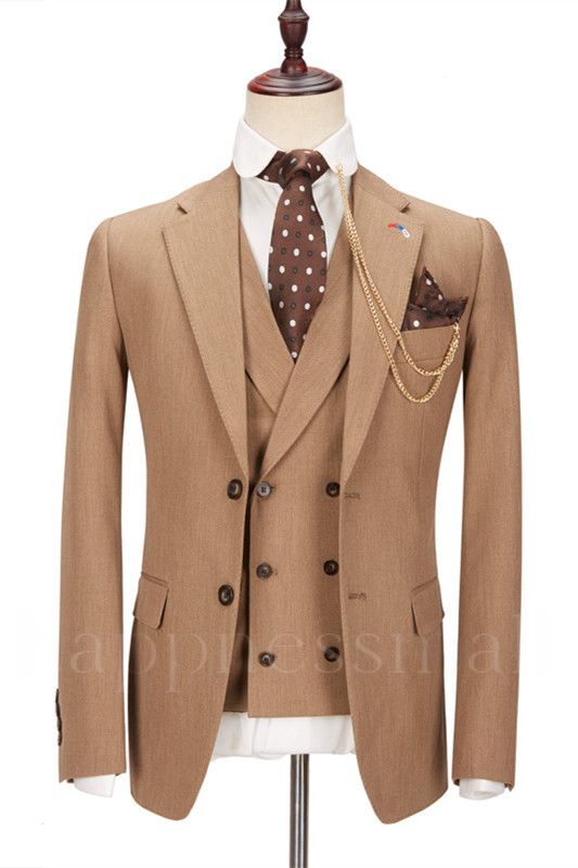 Gentle Notched Lapel Slim Fit Men Suits