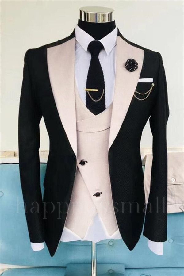 Knox Chic Black Wedding Tuxedos For Men | Formal Dinner Prom Outfit Suits
