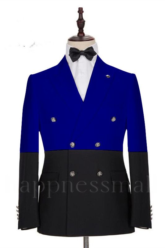 Elegant Shape Royal Blue Double Breasted Fashion Men Suits