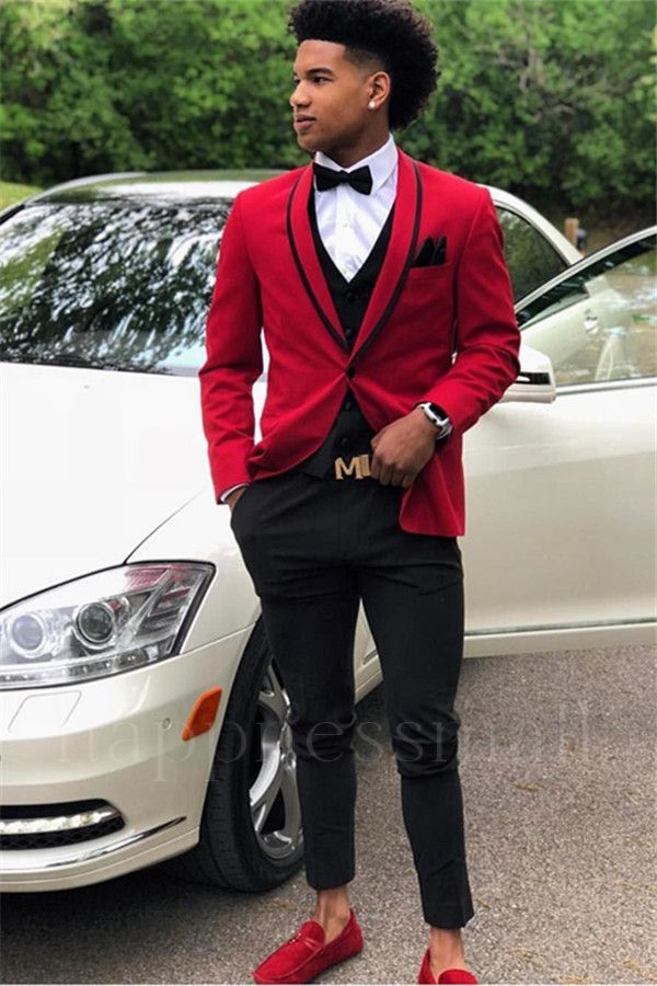 Lachlan Chic Red One Button Slim Fit Prom Outfits for Guys