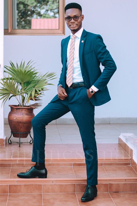 Stylish Slim Fit Notched Lapel Prom Men Suits | happnessmall