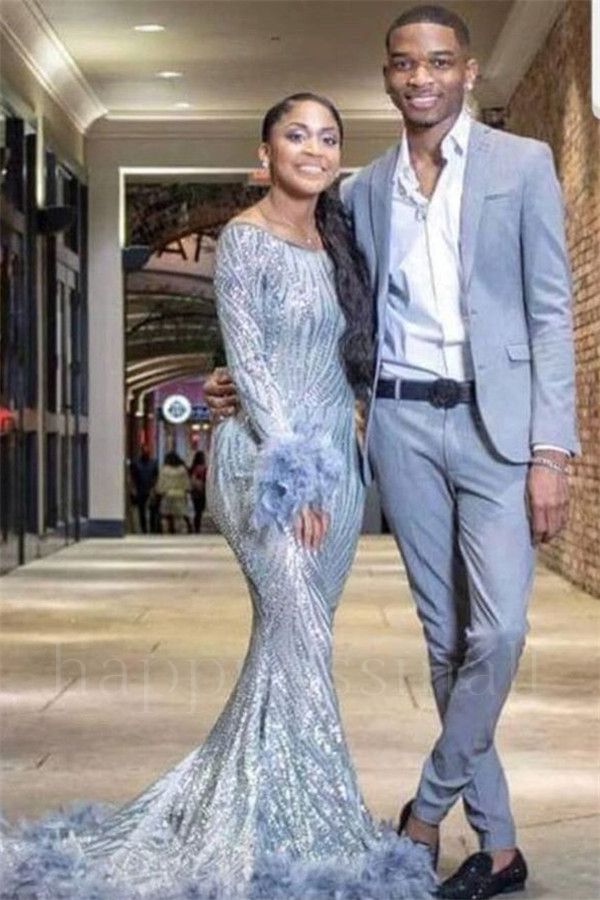 Uriah New Arrival Sky Blue Two Piece Prom Suits Online