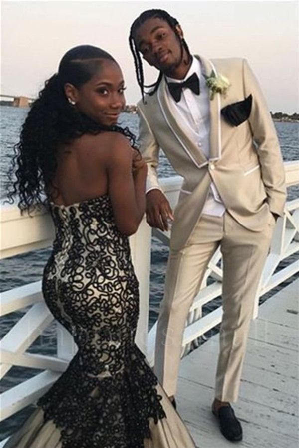 Amelia Bespoke Light Champagne Shawl Lapel One Button Prom Mens Suit