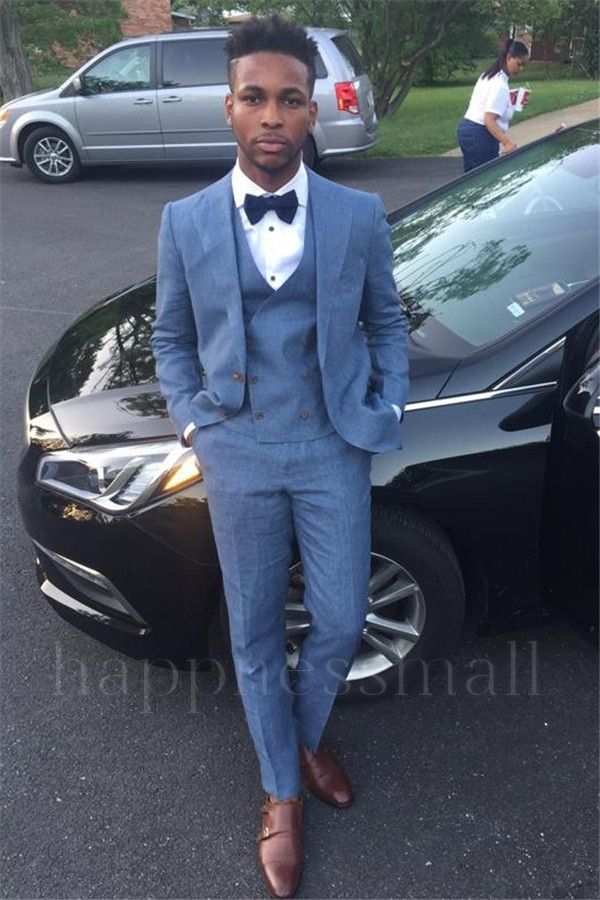 Nikolai High Quality Blue Three Piece Best Prom Men Suits