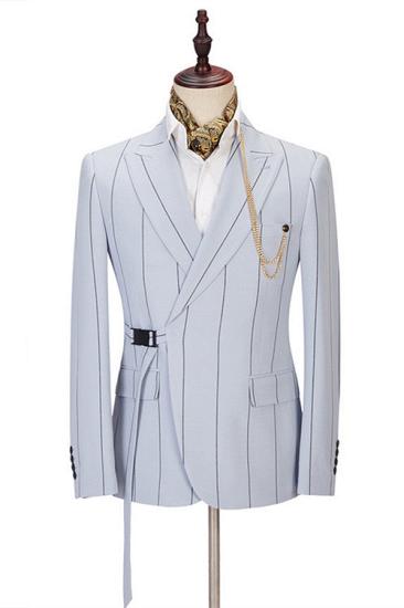 New Arrival Handsome Striped Peaked Lapel Men Suits