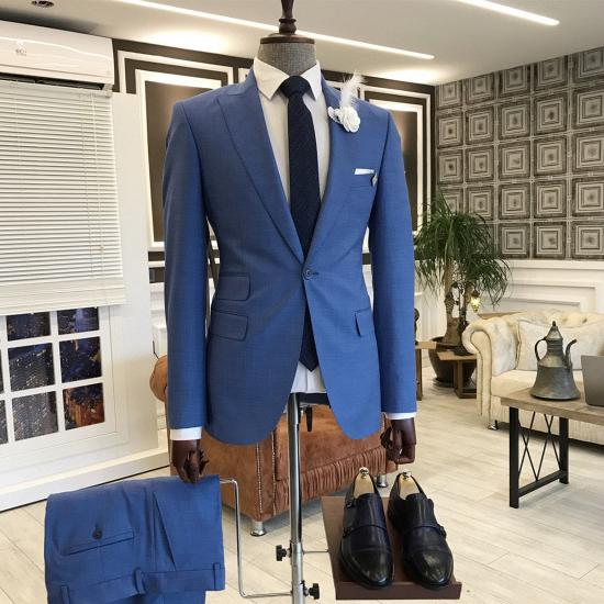 Patricia Trendy Blue One Button 3 Flaps Men Suits For Business_2