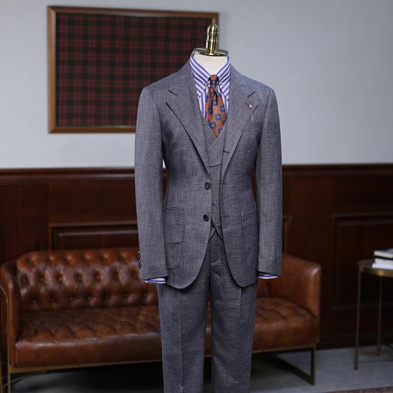 Harper Trendy Dark Gray Plaid 3 Pieces Slim Fit Men'S Business Suit_2