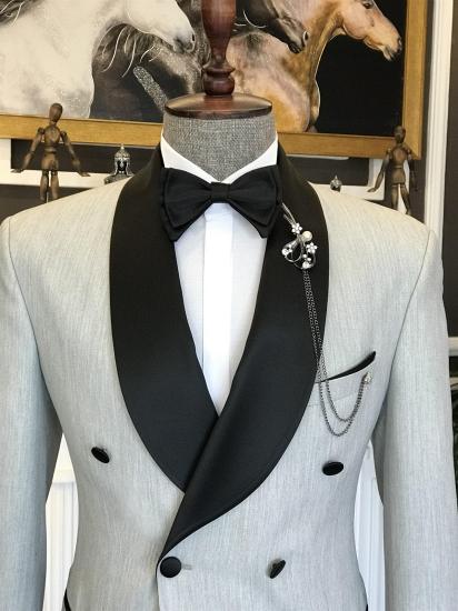 Chic Offwhite Double Breasted  Shawl Lapel Men Suits | happnessmall_2