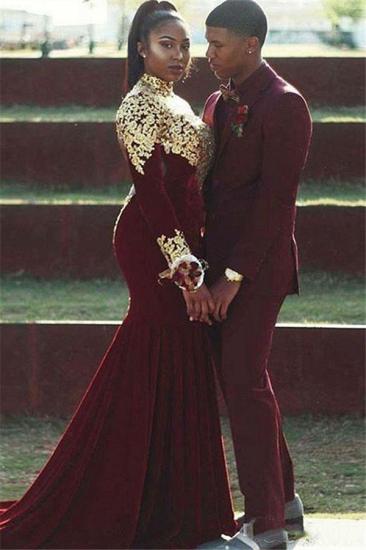 Olivia Popular Burgundy Slim Fit Notched Lapel Prom Men Suits_1