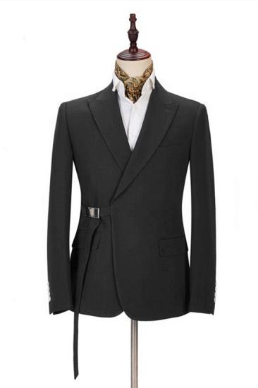 Fashion Men's Formal Suit  | Peak Lapel Buckle Button Suit for Men With Adjustable Buckle