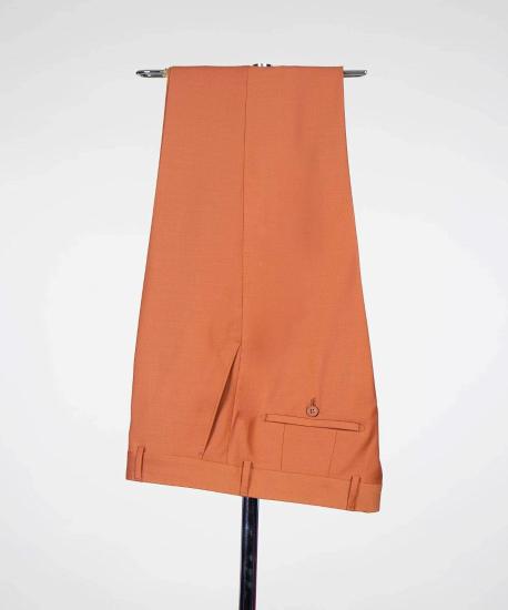 Gentle Orange Peaked Lapel Close Fitting Prom Men Suits_6