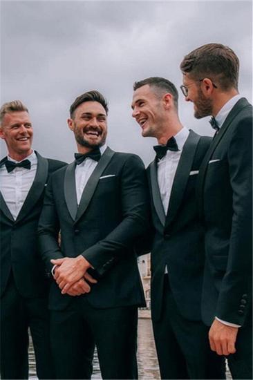Cassian Dark Green One Button Slim Fit Shawl Lapel Wedding Groomsmen Suits_1