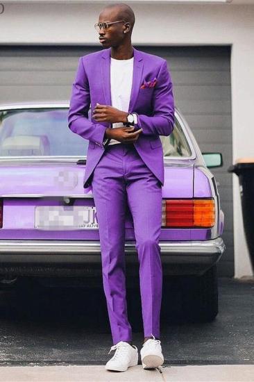 Titos Smart Purple Bespoke Notched Lapel Prom Suits for Boy