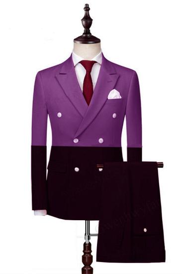 Unique Double Breasted Peaked Lapel Prom Men Suits