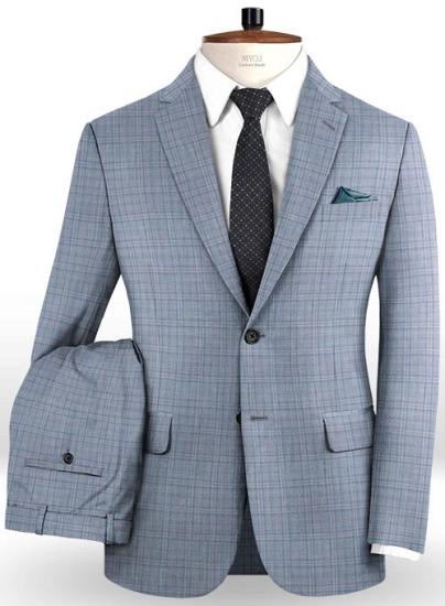 Gentle Slim Fit 2 Pieces Men's Business Suit | Best Groomsmen Men Wedding Plaid Suits_2