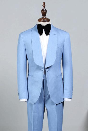 Daniel New Fashion Sky Blue One Button Wedding Suit For Grooms_1