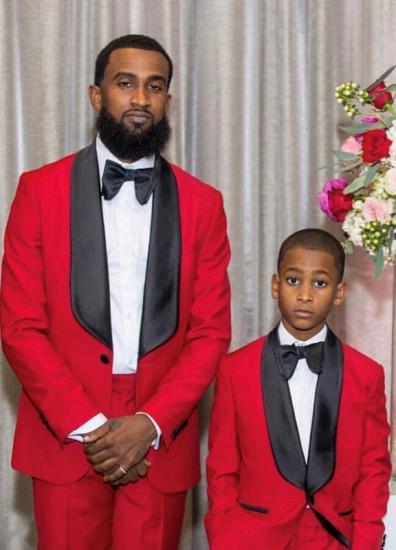 Uriah Popular Red One Button Knife Collar Wedding Groom Mens Suit Online_1