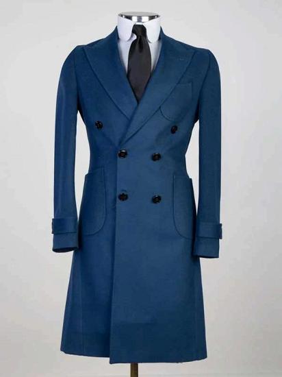 Dark Blue Men’s Wool Blend Coat