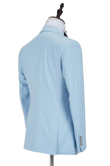 Elegant Shape Sky Blue Stylish Peaked Lapel Best Fit Men Suit for Prom_3