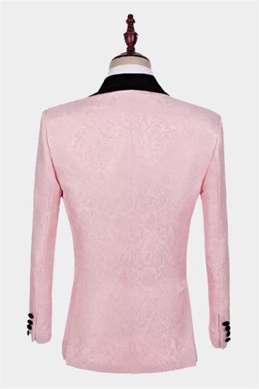 Unique Candy Pink Jacquard Tuxedo | Prom Suits for Guys sale_2