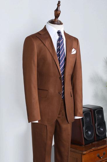 Samuel Trendy Caramel 2 Pieces Peaked Lapel Slim Fit Man's Suit For Business_1