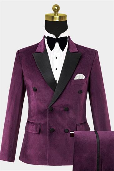 Blaze Stylish Jerry 2 Pieces Velvet Tuxedo | Double Breaste Prom Suits Online_1