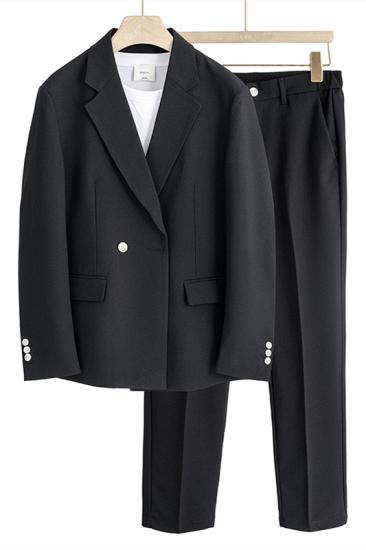 New Comfortable Loose Black Notched Lapel Men Suits For Summer | Happnessmall