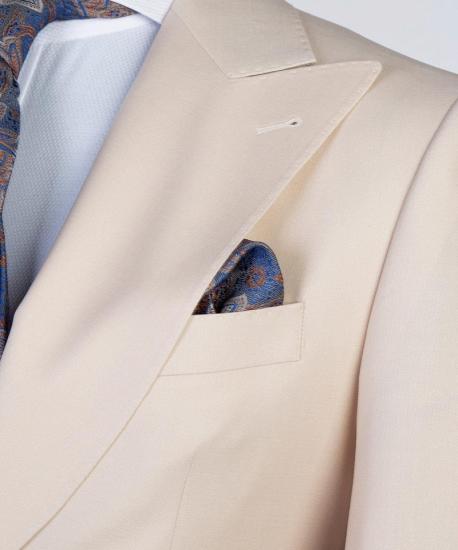 Chic Champagne Colored Lapel Fitting Men'S Business Suit | Happnessmall_3