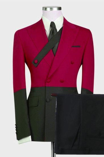 Chic Red And Black Bespoke Slim Fit Men Suits for Prom