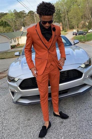 Lachlan Chic Orange Slim Fit Three-Piece Prom Party Men Suits_2