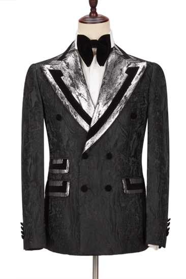Samuel Special Design Black Peaked Lapel Double Breasted Men Suits Online