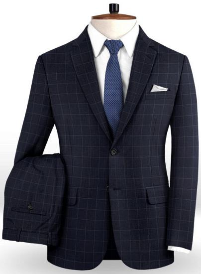 Popular Dark Blue Notch Lapel Men Suits |  Prom Tuxedo_2