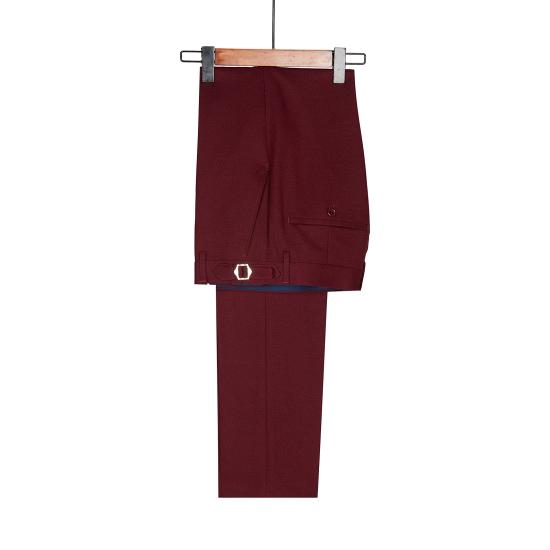 Chic Burgundy Sparkle Shawl Lapel Two Pieces Men Suits_5