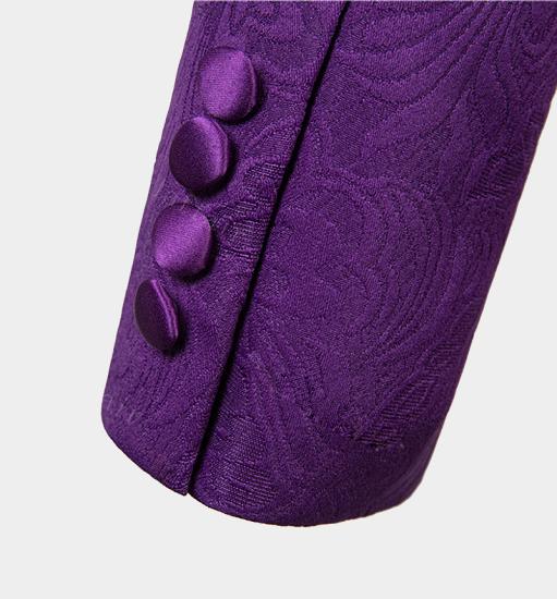 Advanced Jacquare Violet Men Suits | 3 Pieces Prom Suits_6