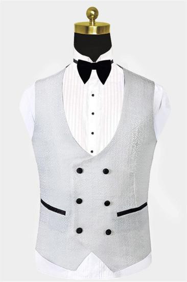 Unique White Vintage Dinner Suits | Print Floral Tuxedo for Men_2