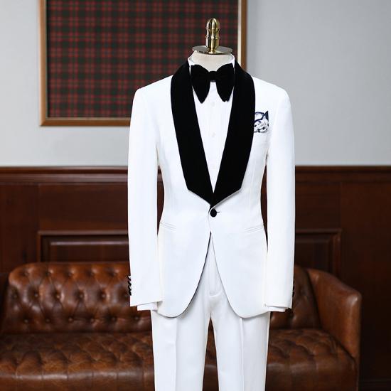 Julien Advanced White Slim Fit Bespoke Wedding Suit For Grooms_2