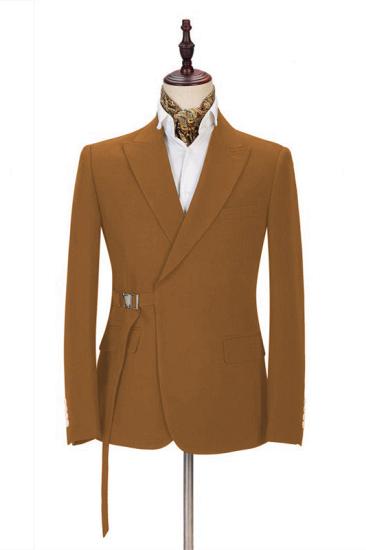 Latest Design Bespoke Slim Fit Two-Piece Peaked Lapel Prom Suits for Men With Adjustable Buckle