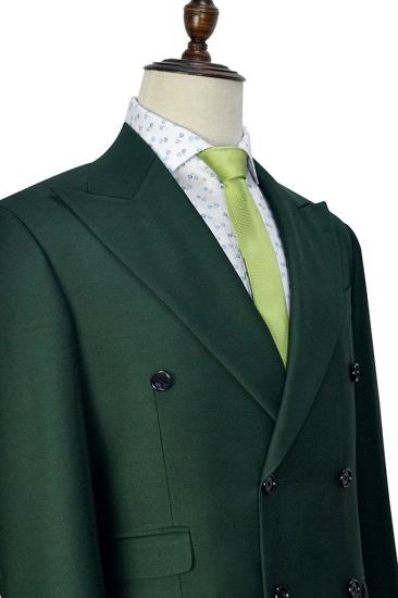 Chic Dark Green Double Breasted Mens Suits for Formal_3