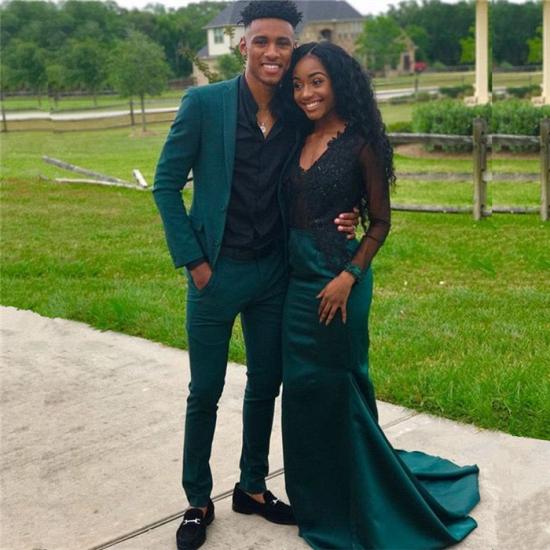 Octavius Smart Dark Green 2-Piece Notch Lapel Prom Suits Online_2