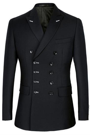 Paxton Special Design Black Slim Fit Double Breasted Business Men Suits_1