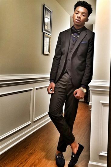 Maddox New Arrival Black Three-Piece Notch Lapel Business Men Suit