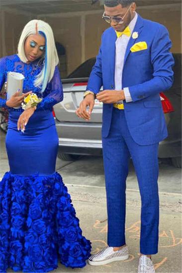 Stellan Simple Royal Blue Slim Fit Notch Lapel Prom Men Suits_1